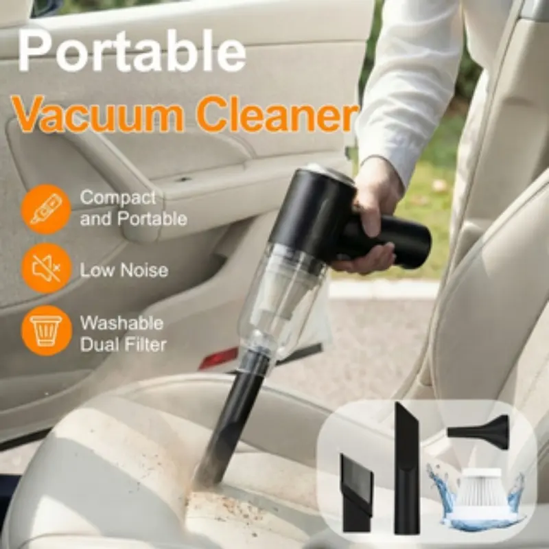 1 Piece Powerful Cordless Car Vacuum Cleaner - Ultra-Lightweight, Portable, and Easy to Use for Home and Car Interior Cleaning, Pet Hair, and Crumbs - Rechargeable and Convenient for Daily Use