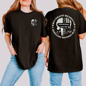“When Tyranny Becomes Law, We the People, 1776” Unisex Shirt, Historical American-Inspired Graphic Tee for Men and Women, Vintage Patriotic-Style Design Celebrating Classic U.S. Heritage Themes, Soft Comfortable Casual Top Perfect for Everyday Wear, Fourt