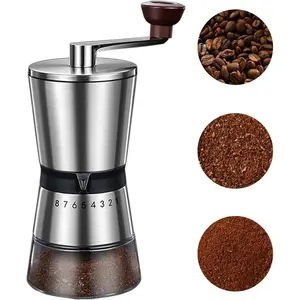 Manual Coffee Grinder with 8 Adjustable Coarseness Portable Hand Crank Coffee Mill Large Capacity for Moka Pot French Press Drip Espresso Ideal Gift