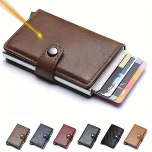 Protective three-fold wallet, suitable for men - ID card and credit card holder, various colors - as a gift for father, husband, son, graduation ceremony, birthday, anniversary celebration