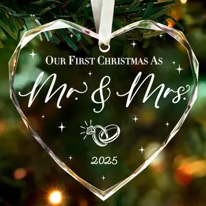 CHRISTMAS GIFT Wedding Gifts for Couples 2025 – First Christmas Married Ornament for Newlyweds