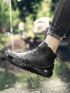 1 Pair of Unisex Casual Rain Boots: One-Piece Waterproof Upper, Anti-Slip & Wear-Resistant Outsole, Outdoor Practical Style, Ideal for Men's Daily Commute in Rainy Season