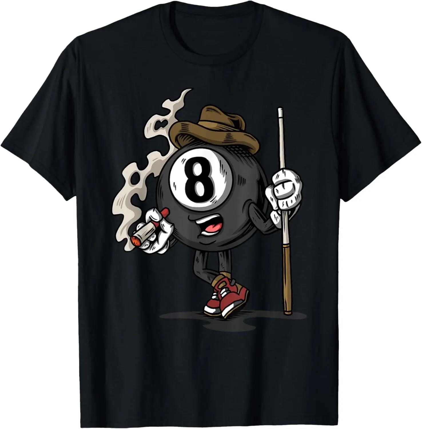 100% cotton Unisex Funny 8 Ball Billiard Pool Player Eight Ball Billiards T-Shirt