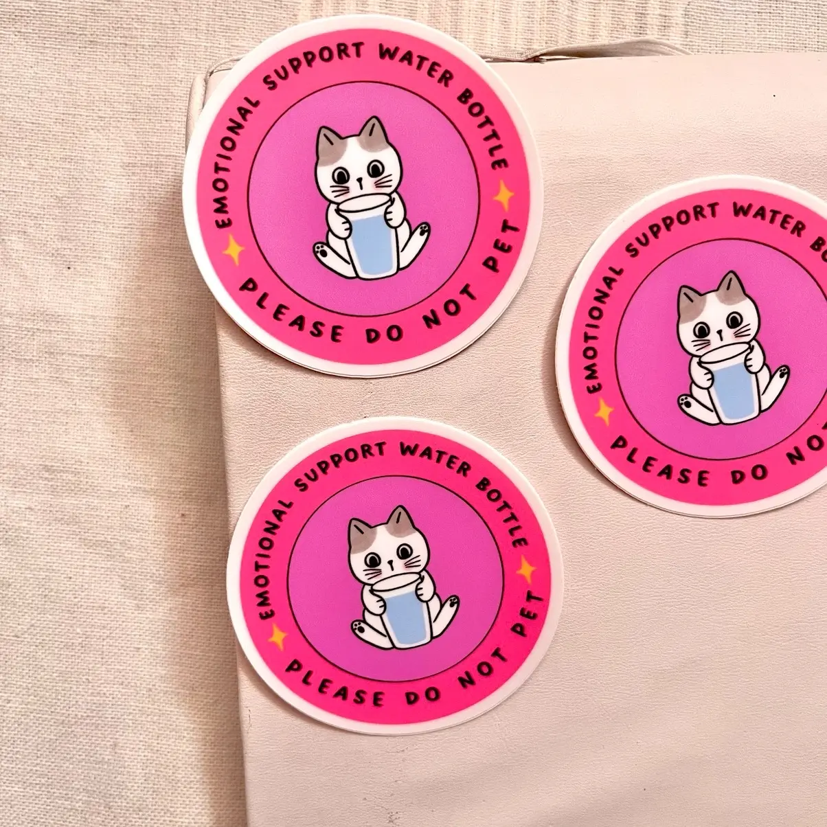Emotional Support Water Bottle Sticker - Simple and Funny Design for Emotional Well-being