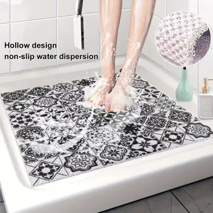 Non-Slip Shower Mat PVC Loofah Massage Bath Mat, Soft & ComfortableQuick-Dry, Ideal for Bathroom & Wet Areas, Bathroom Accessory Hollow design Non-slippery Surface, Shower Mat for Bathroo