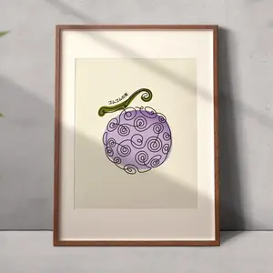 Anime Poster, Fruit Gomu Gomu Art Poster, Wall Decor, Anime Art Print, Gift For Fans