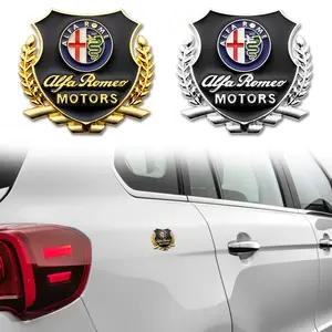3D Car Metal Emblem Decal, Body Decoration Accessories for Alfa Romeo Giulia Stelvio Giulietta Tonale Disco Volante