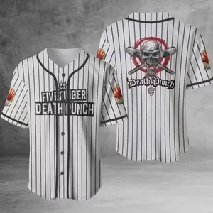 Hot "Five-Finger-Death-Punch" Rock Band Baseball Jersey, Gift For Him, Gift For Her, Easy to Wear, Just Throw It On