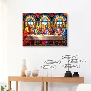 The Last Supper Diamond Painting Kit 30x40cm Full Drill Beads with Tools DIY Religious Art Gift for Home Decor Polyester Material Comprehensive Tools Included Thoughtful Gift for Religious Art Lovers