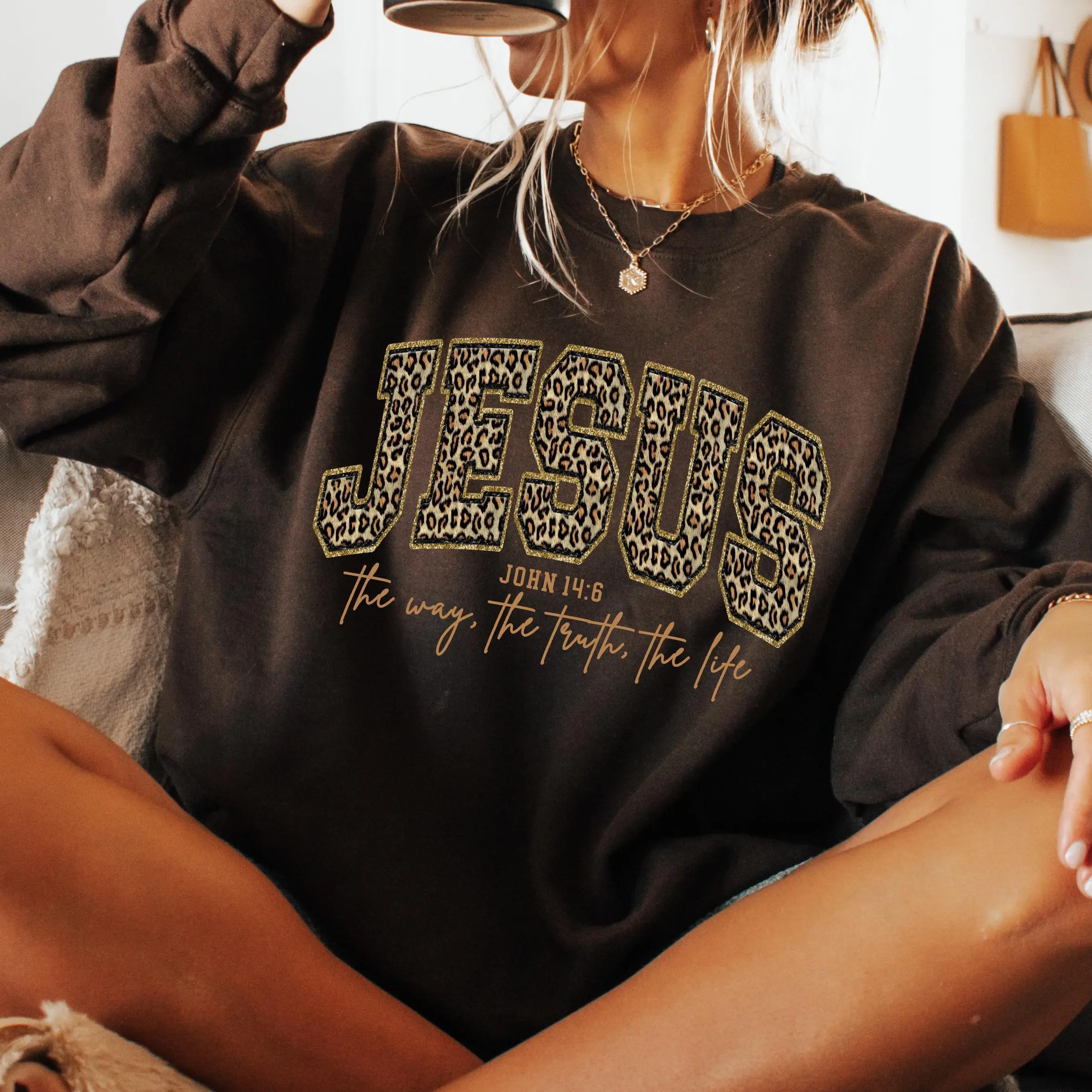Jesus The Way the Truth The Life Women's Christian Sweater