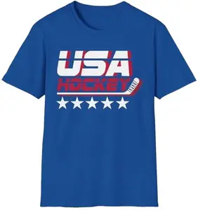 USA Hockey 2026 Olympics T-Shirt, Team USA Winter Games Shirt, Ice Hockey Fan Apparel, Unisex Cotton T-Shirt Womenswear Menswear