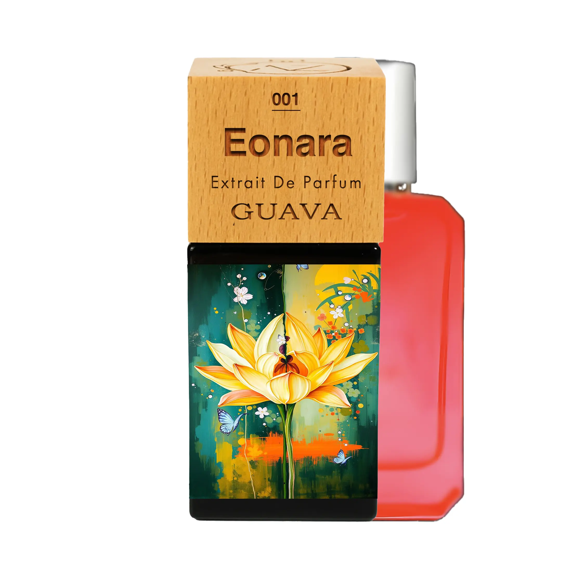 Eonara N°01 | Guava, Banana, Water Lily and Bergamot; Coconut, Melon and Mango Blossom; Vanilla, Almond Milk and Sandalwood. Home fragrance