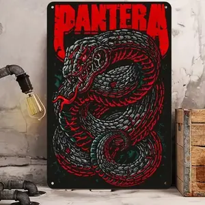 Vintage Metal Sign, Rock Heavy Metal Music Tattoo Poster, Vintage Metal Aluminum Sign, Hanging Plaque for Garden & Patio Decoration