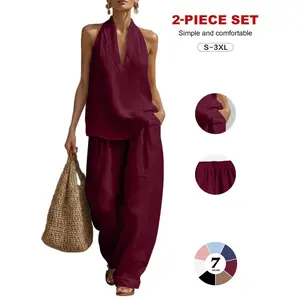 TFNOSIZE Bohemian Style Two-Piece Set Strapless Top & Wide-Leg Pants Ethnic Vintage Breathable Lightweight Flowy Loungewear for Beach Vacation Casual Wear Daily Outings Plus Size S-3XL - Pajama, Fabric,summervibes