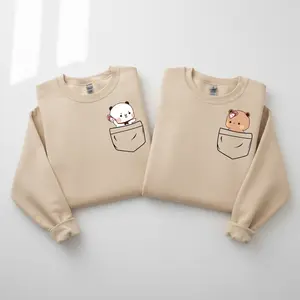 Bubu & Dudu Couple Sweatshirt, Pocket Love Matching Shirt, Cute Bear Couple Shirt, Kawai Gift For HER HIM, Bubu Dudu Matching Outfit