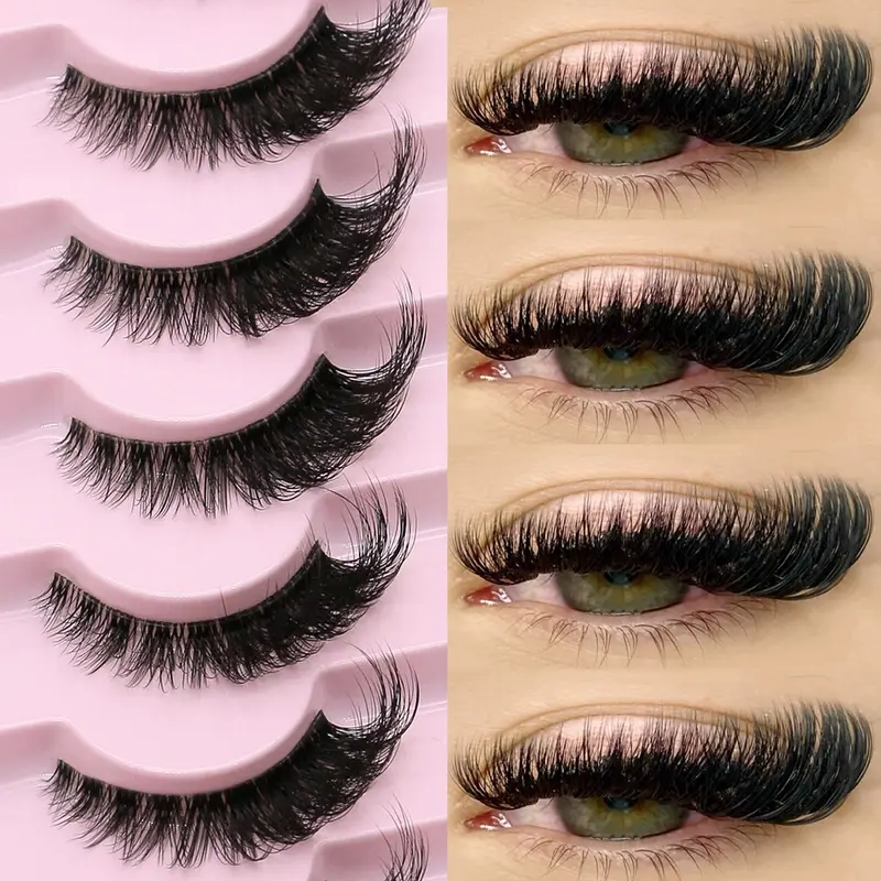 Cat Eye, Natural Long Clear-Band Winged Soft Fluffy Lashes for Women and Girls, High Quality Eyelashes for Eye Makeup and Eyelash Extension, Cosmetic, Fake Eyelash