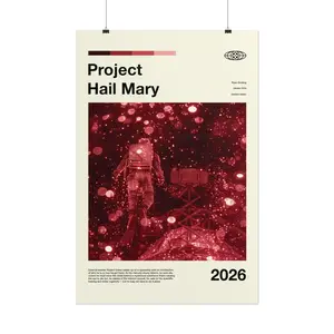 Project Hail Mary Movie Poster, Minimalist Cinematic Wall Art, Sci-fi Movie Print, Project Hail Mary Fan Gift, High-quality Wall Decor