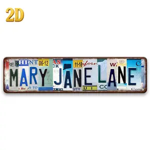 Vintage Metal Tin Sign Letter & Floral Pattern Decorative Plaque Wall Decor for Home Living Room Bedroom Bar Cafe Restaurant Home Decor Products