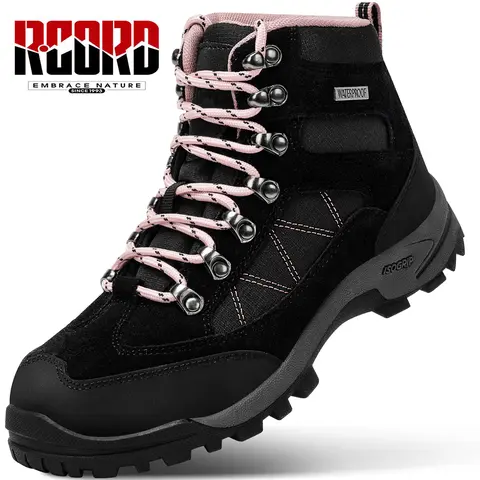 R CORD Women's Hiking Boots for Outdoor Use Waterproof Ankle Support Backpacking Boots Breathable Non-Slip Durable