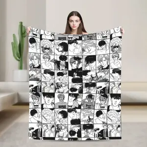 Banana Fish blanket  Anime Flannel Blanket Manga Panels Collage Print Ultra Soft Lightweight Plush Fleece Throw Bedding Cozy Living Room Office Nap Blanket, Anime Fan Gift, Cozy Resting Choice