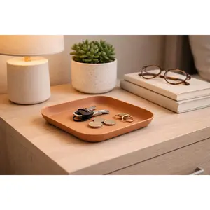 3D Printed Square Catchall Tray – Minimalist Organizer for Keys, Coins, and Small Items