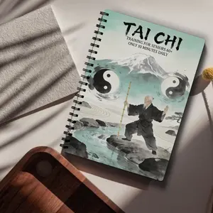 1pc Tai Chi Practice Manual for Seniors and Beginners, 5.5x8.3 Inch Spiral Notebook, Martial Arts Training Guide, Progressive Daily Exercises, Gentle Tai Chi Movements, Suitable for Tai Chi Beginners, Seniors, and Tai Chi Enthusiasts