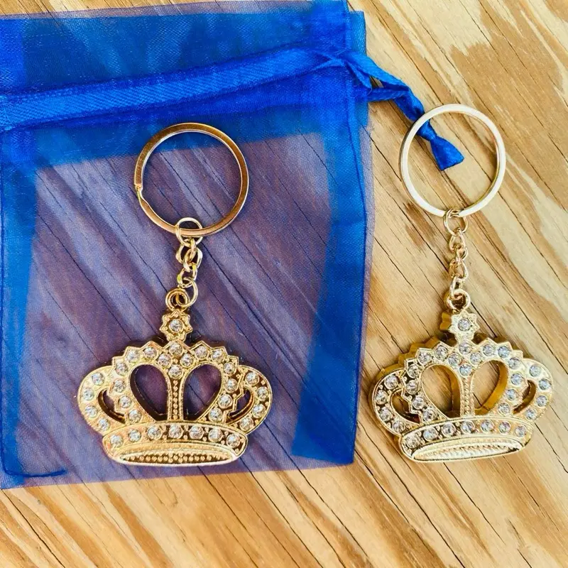 Gold Fashion Mini Crown Hair Accessories - 12pcs Multipack Simple Headpieces for Quinceañera Celebrations, Commemorative Figure Decoration, Keychains