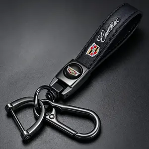 Genuine Leather Car Keychain for Cadillac CT4 CT5 CT6 ATS XT5 CTS SRX- Custom Engraved Luxury Keyring GiUnisex Dft, urable Accessories (USA Stock) Walletchain boujee car accessories Car Keychain Set tiktokshopspringglowup key decoration