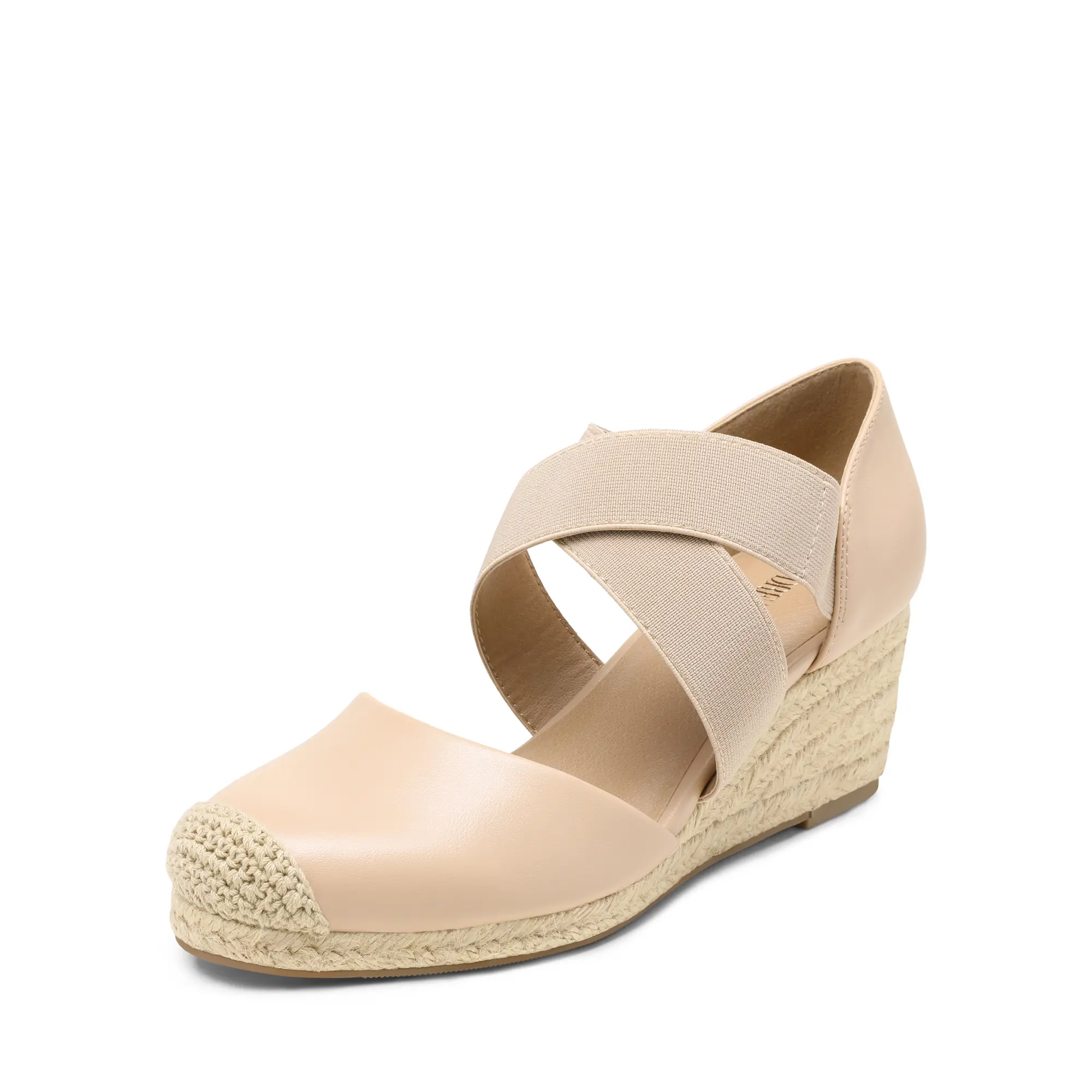 Dream Pairs Women's Espadrille Platform Wedges, Closed-Toe Casual Sandals with Crisscross Straps and Ankle Support, 2.5" Heel for Walking, Walking Shoes, Footwear, Comfortable Heels