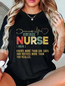 100% Cotton Vintage Nurse Definition Hospital Medical Registered Nursing T-Shirt
