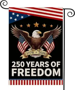 250 Anniversary Usa Garden Flags for Outside, 250 Anniversary USA Flag with Eagle Design, Patriotic 4th of July Decorations 1776-2026  Yard Sign Double-Sided Waterproof Flag 12x18 Inch 250 Year American Flag