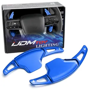iJDMTOY Ralliart Style Blue Lightweight Aluminum Large Paddle Extensions For 2022-up Mitsubishi Outlander