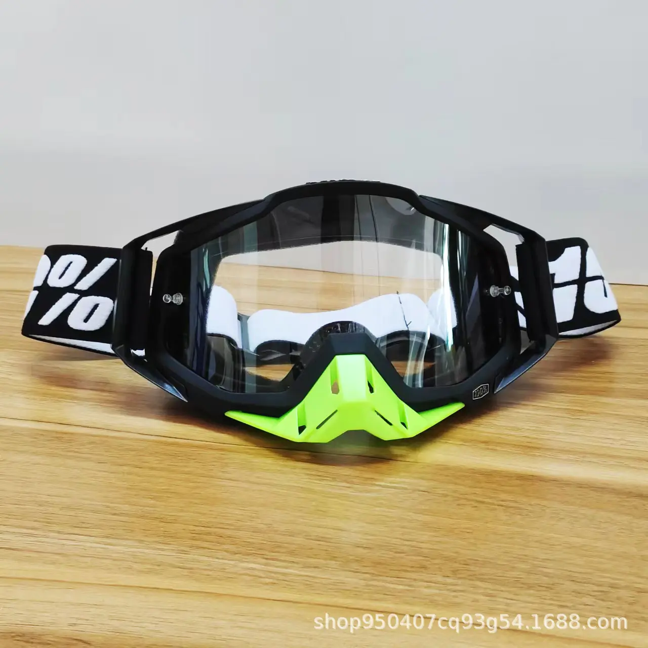 63 black framed green nose   transparent