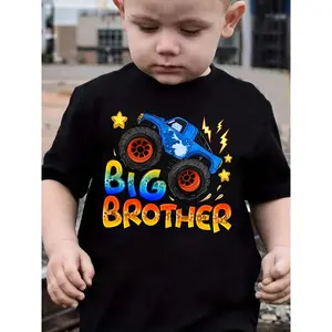 Boys Cotton T-shirt"Big Brother"Print For Comfortable And Casual Round Neck Short Sleeves (3-13Y)