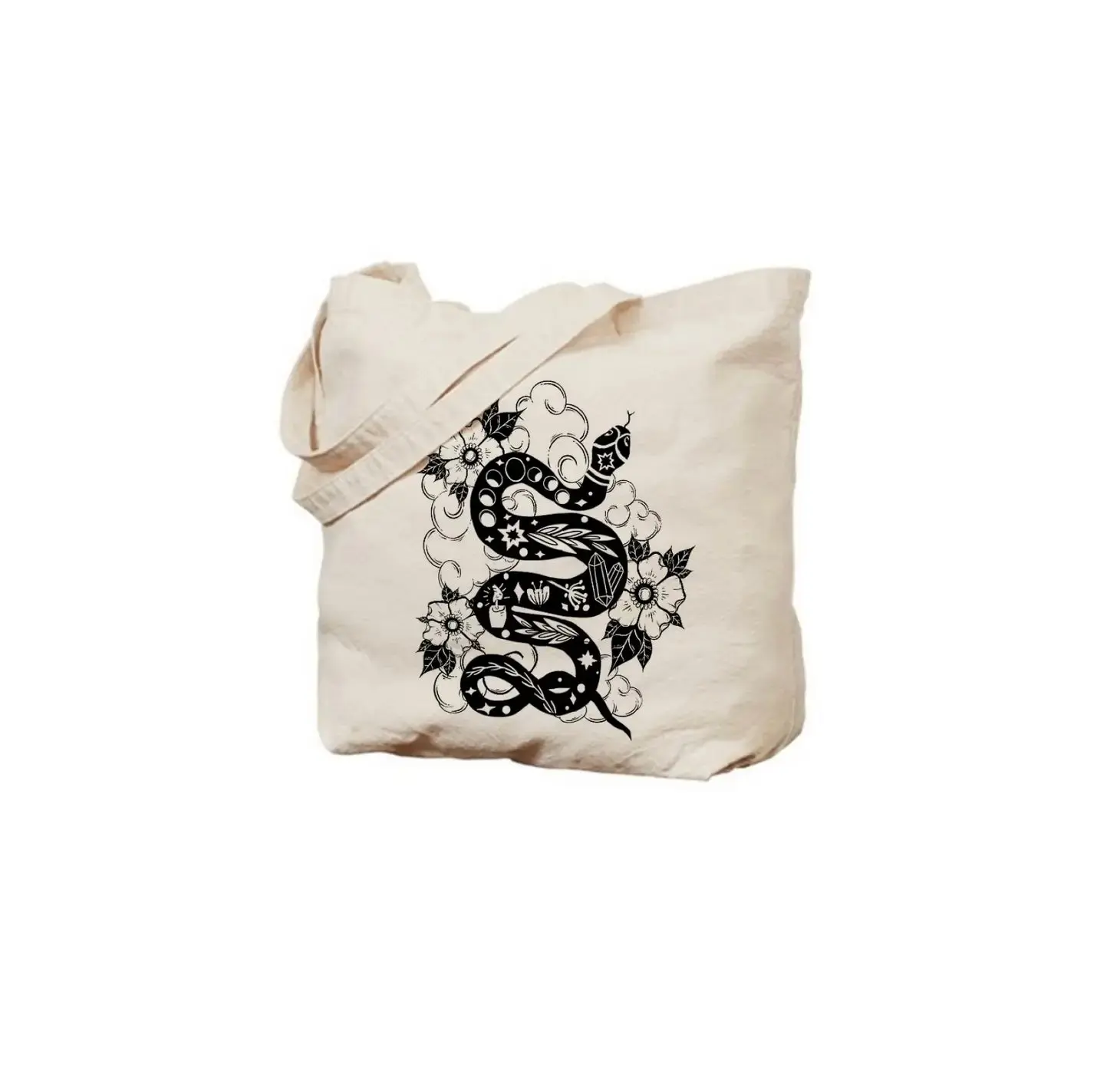 Moon Phase Serpent Gothic Witchy Cottagecore Tote Bag