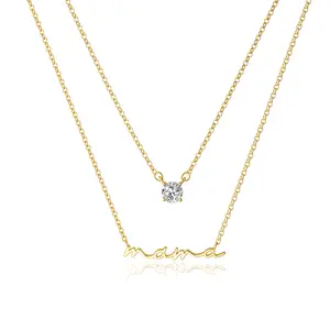 FOXGIRL Mama Pendant Necklace Women's Adjustable Necklace Set exquisite trendy charm necklace Non Tarnish Gift for Mom