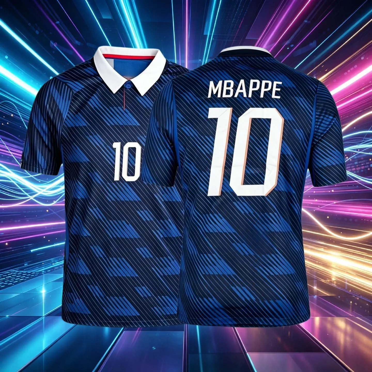 2026 France National Home And Away Blue Green 10# Mbappe 7# Dembele Short And Long Sleeve Soccer Jersey Fans Version