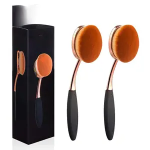 Oval Foundation Brush Second Largest Toothbrush makeup brushes Fast Flawless Application Liquid Cream Powder Foundation(2pack)