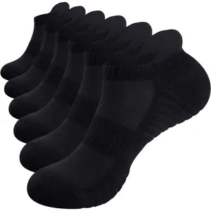 Mens Socks,6 Pairs Anti-Blister Cushioned Breathable Cotton Athletic Ankle Running Sports Sock