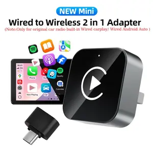 2026 Upgraded Version Wireless CarPlay Adapter for Portable In-Car Display, 2-in-1 Wireless CarPlay and Android Auto for Seamless Smart Navigation and Entertainment