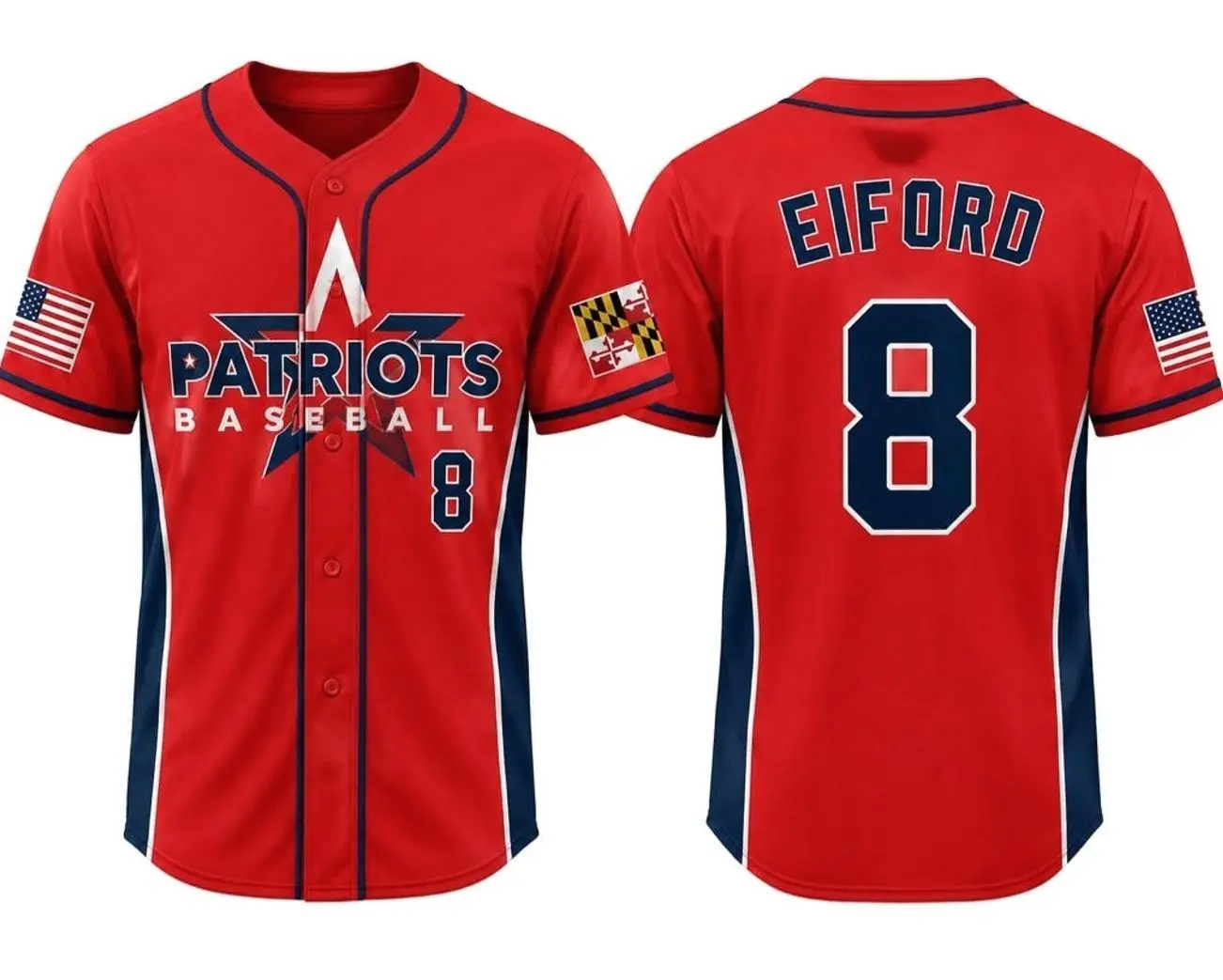 Men’s Patriotic Baseball Jersey, American Flag Graphic Button Up Sports Jersey, Red White Blue Baseball Shirt, Vintage Athletic Team Jersey