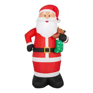 6.5 ft. H x 3.58 ft. W LED Airblown Holiday Lights Santa with Bear Stocking Christmas Inflatable