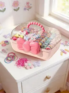 846-piece girls' hair accessory gift set. Includes high-elasticity hair ties, headbands, and 3D decorative clips. Meets the needs of various creative hairstyles. Suitable for daily wear, school performances, parties, and gifts. Women's accessories.