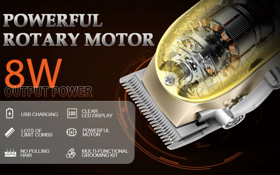 Home Hair Clipper Set, Free Scissors, Hairdressing Cape & Guide Combs Included; Haircut Design & Engraving, Electric Shaver, Gold Color