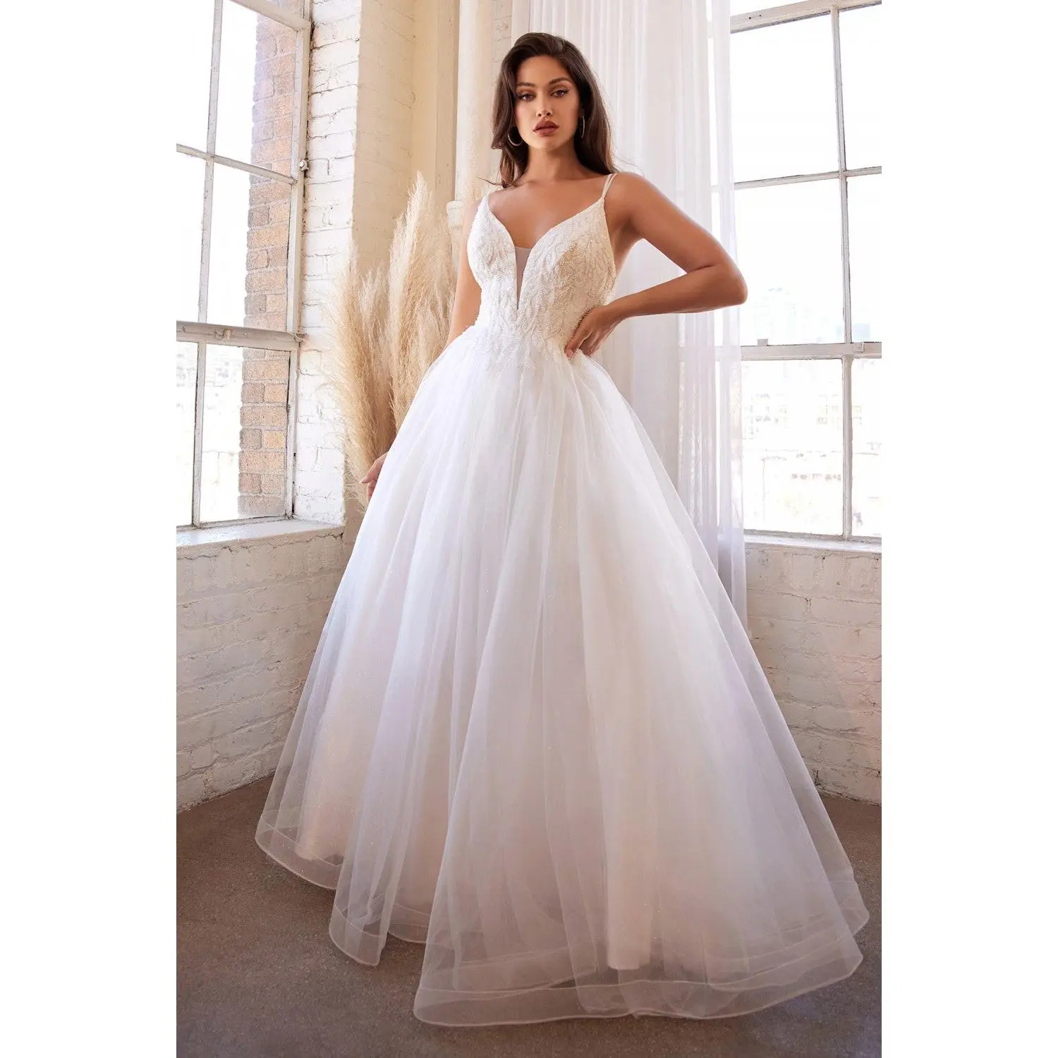 Layered Tulle Bridal Gown By Cinderella Divine -CD0154W