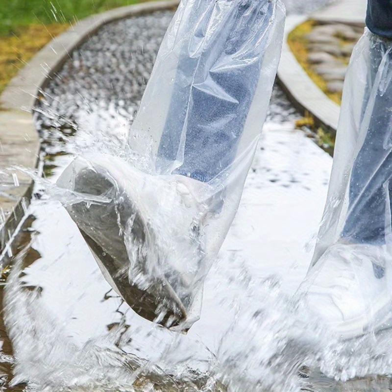 10-Pack Disposable Plastic Rain Boots, Waterproof Thickened Shoe Covers, Assorted Colors, Protective Footwear for Outdoor Use