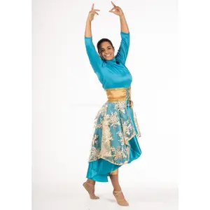 "Deborah High-Low Taffeta Praise Tunic with Lace Overlay & Corset Belt – High Neck, Mid-Sleeve, Elegant Comfort