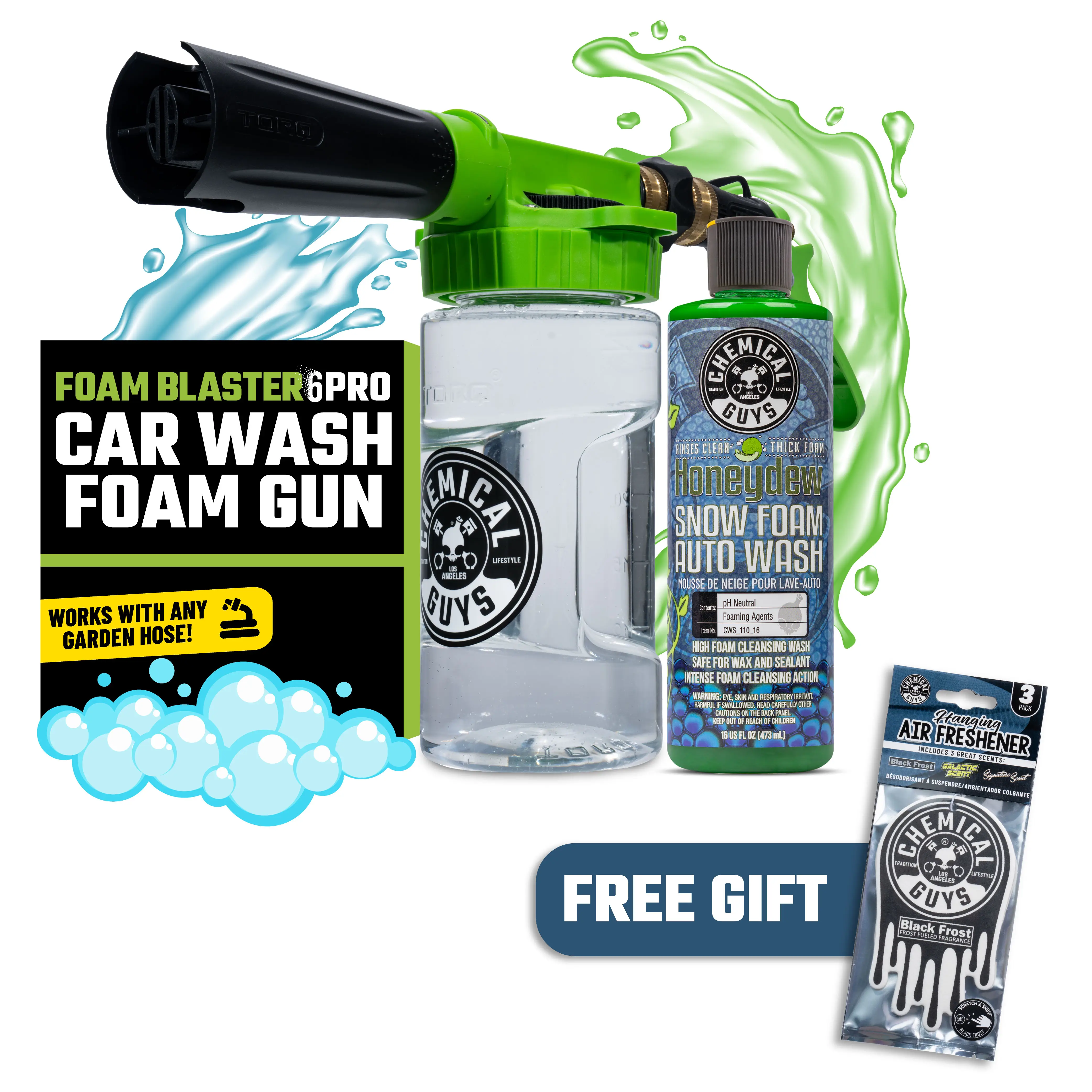 CHEMICAL GUYS TORQ Foam Blaster 6 Pro Bundles - Foam Wash Gun, Quick Connect, Soap Cannon with Adjustable Nozzle, Snow Foam, Efficient Car Cleaning, D