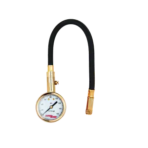 ACCU-GAGE® by Milton® Dial Tire Pressure Gauge with Straight Air Chuck and 11 in. Braided Hose - ANSI Certified for Motorcycle/Car/Truck Tires (0-160 PSI)