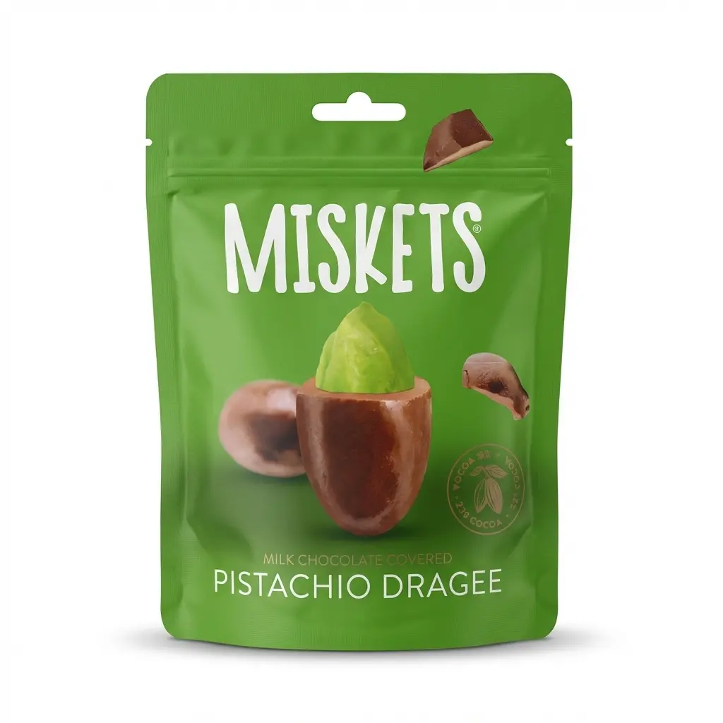 Chocolate Covered Pistachio Dragee Candy (12 Pack)